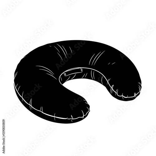 Nursing pillow design illustration in black and white  