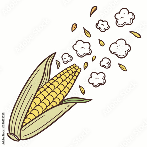 Corn cob turned into popcorn mid-air with dynamic motion