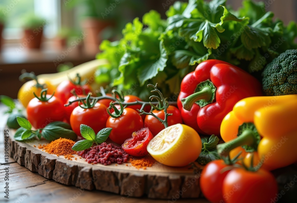 vibrant colorful ingredients displayed meal prep healthy cooking fresh produce vegetables fruits spices gourmet fresh ingredients, salad, herb, onion vibrant colorful ingredients displayed meal prep healthy cooking fresh produce vegetables fruits spices gourmet fresh ingredients, salad, herb, onion