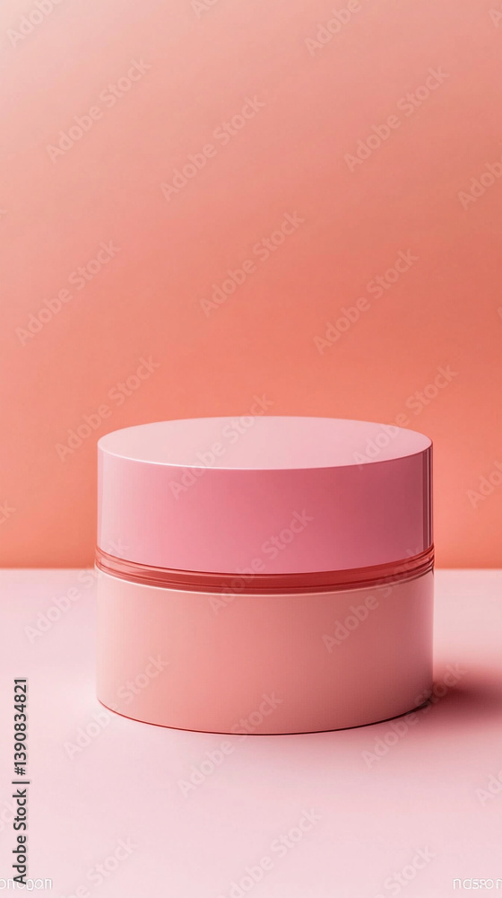 A luxurious peach-colored skincare lotion with a creamy texture on a smooth modern background, symbolizing self-care, relaxation, and the rejuvenating power of beauty products.