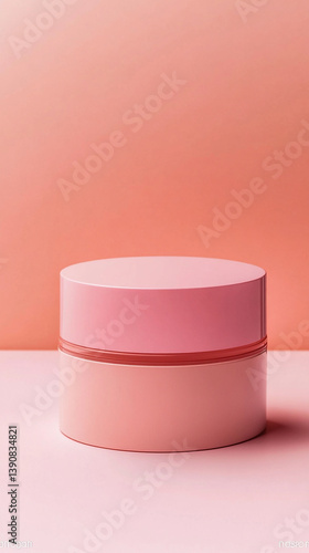 Obraz na płótnie A luxurious peach-colored skincare lotion with a creamy texture on a smooth modern background, symbolizing self-care, relaxation, and the rejuvenating power of beauty products.
w salonie