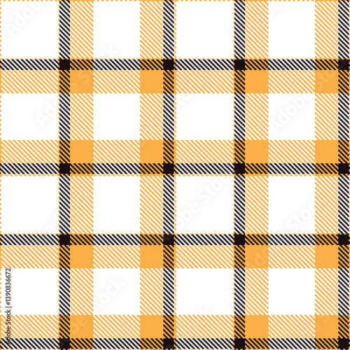 Autumn butterscotch and Light white Seamless Tartan Fabric Design