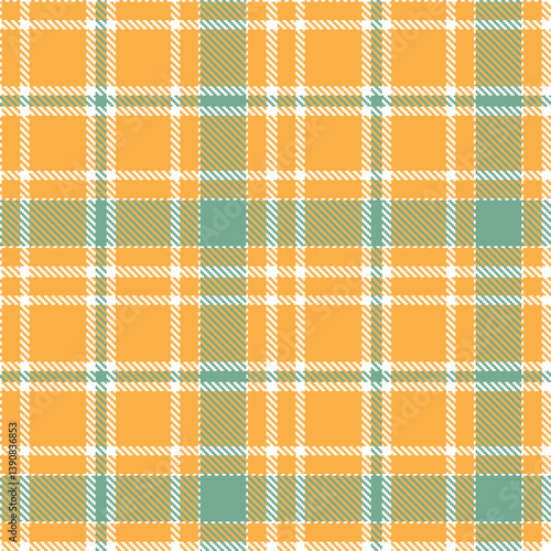 Smoky white Seamless Tartan with Dark butterscotch accents Fabric Design