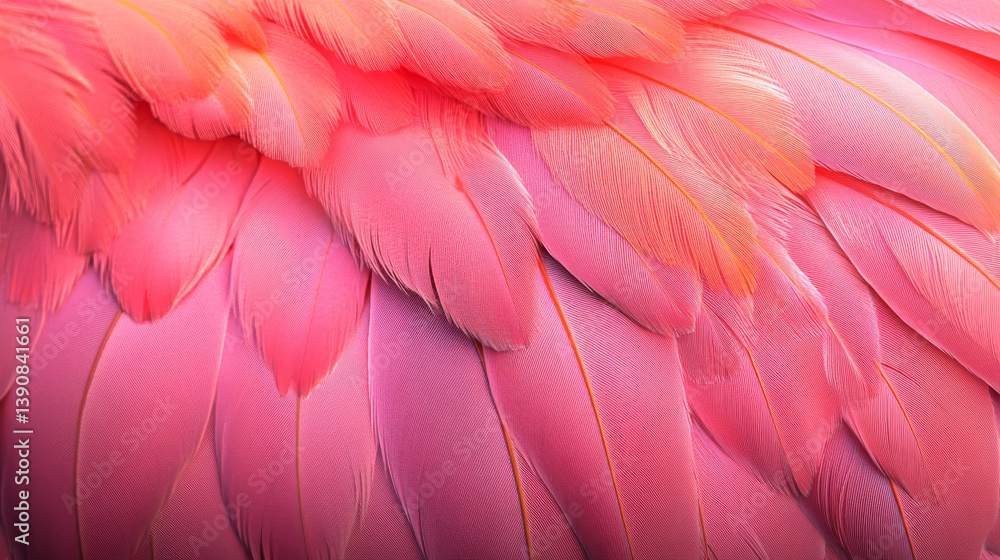 Obraz premium A vibrant and playful pink flamingo feather pattern creates a whimsical background