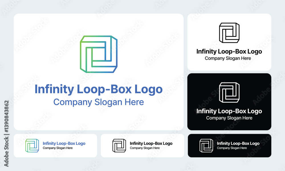 Fototapeta premium Infinity Loop-Box Logo | Endless Loop Box Design