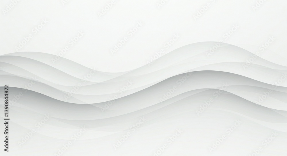 Obraz premium Abstract Gray Waves on White Background for Modern Design