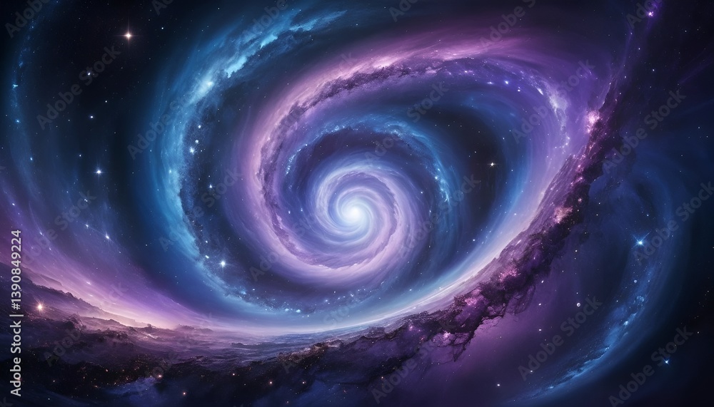 Obraz premium blue spiral galaxy