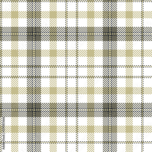 Contemporary Seamless Tartan featuring Dusky dark grey and Traditional putty Fabric Design