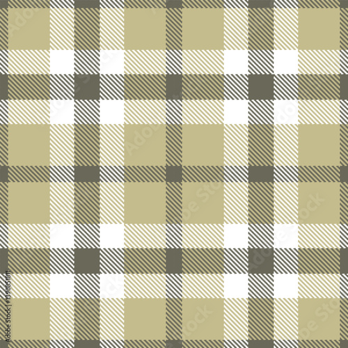 Contemporary Seamless Tartan featuring Highland greyish brown and Sandy putty Fabric Design