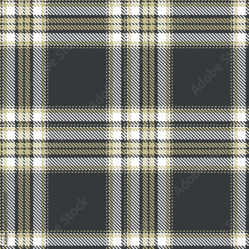 Contemporary Bright putty & Cool dark grey Seamless Tartan Fabric Design