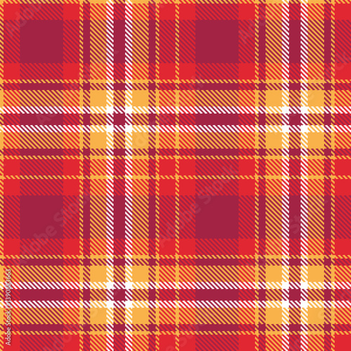 Plaid pattern seamless. Cool butterscotch & Vintage cranberry Tartan Fabric Design. 