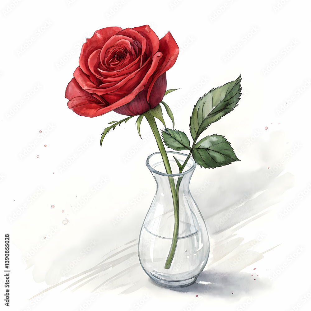 Four red roses in a clear glass vase a simple elegant bouquet perfect for a romantic gift or home decor Four red roses in a clear glass vase a simple elegant bouquet perfect for a romantic gift or home decor