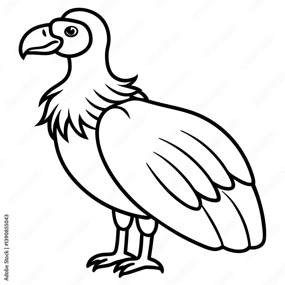 Minimal Andean Condor Vector Illustration on White Background Minimal Andean Condor Vector Illustration on White Background