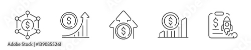 Investment vector icons. Outline Investment  icons. Editable stroke Investment icons
