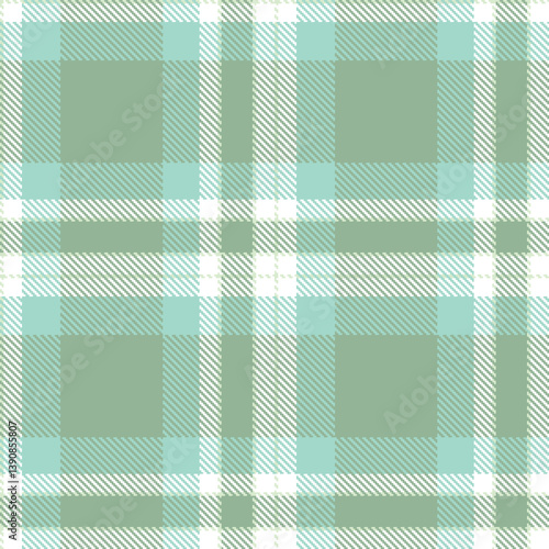 Contemporary Metallic eggshell & Rich white Seamless Tartan Fabric Design