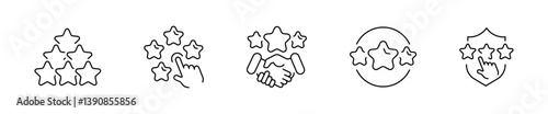 Trust vector icons. Outline Trust icons. Editable stroke trust icons