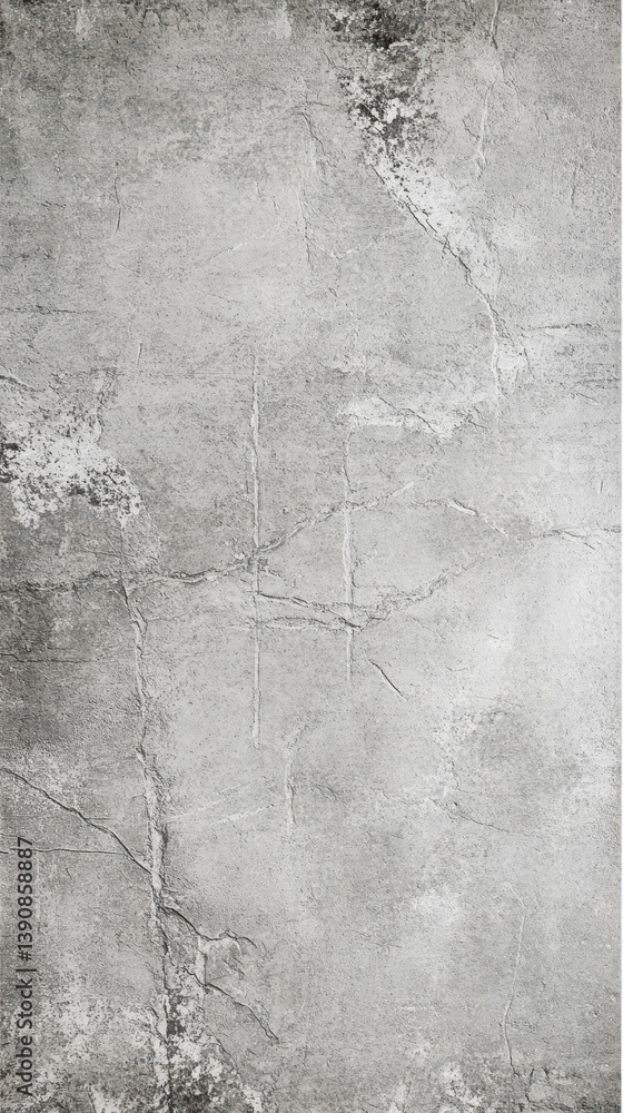Fototapeta premium Concrete Wall Texture: A rugged and weathered concrete wall boasts an intricate pattern of cracks, lines, and textures.