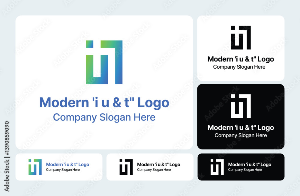 Modern 'i u & t' Logo | Contemporary Typographic Design Modern 'i u & t' Logo | Contemporary Typographic Design