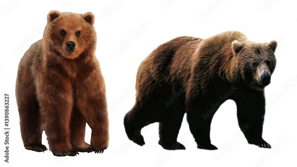 Fototapeta premium brown bear isolated on white