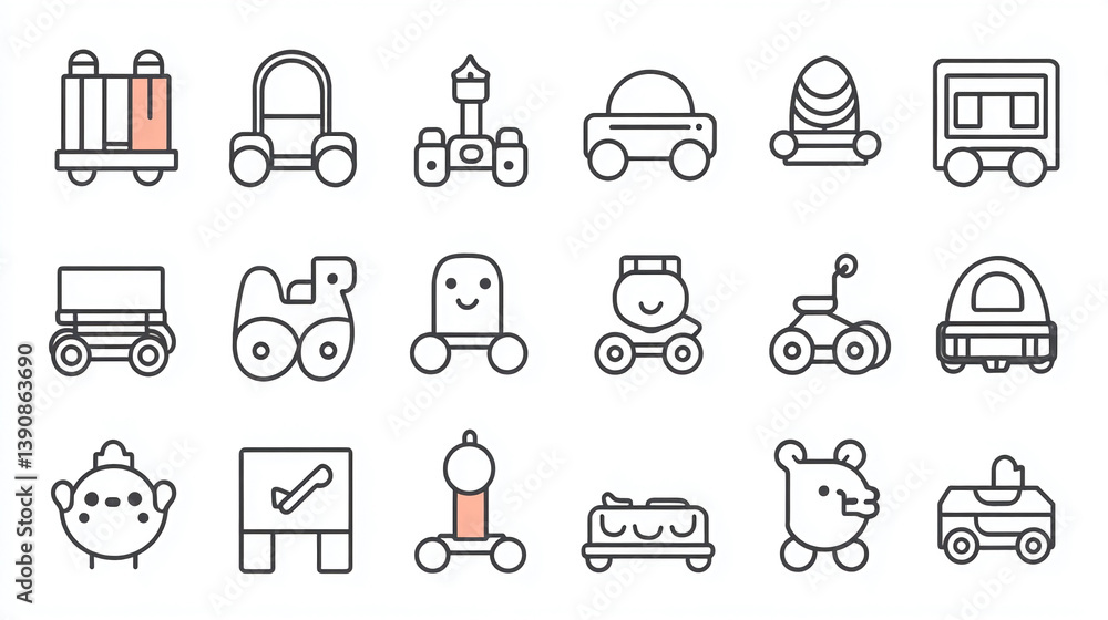 Collection of cartoon car icons vector illustration design for kids transportation and toy concept Collection of cartoon car icons vector illustration design for kids transportation and toy concept