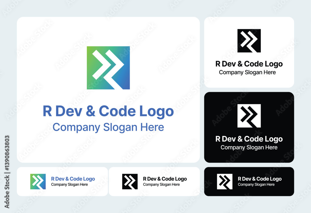 R Dev & Code Logo | Modern Developer Branding R Dev & Code Logo | Modern Developer Branding