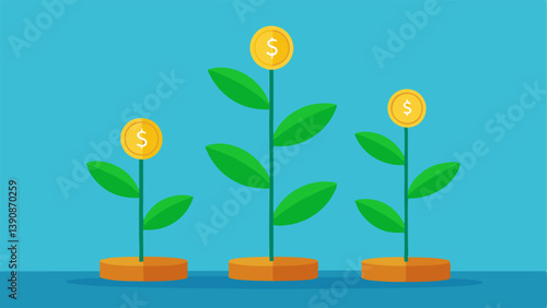 the plant grows taller and sprout new coins each year.