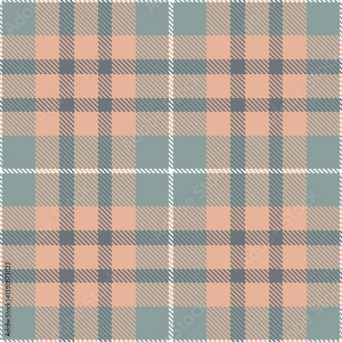 Timeless Smoky pinkish tan & Neon cool grey Seamless Tartan Fabric Design