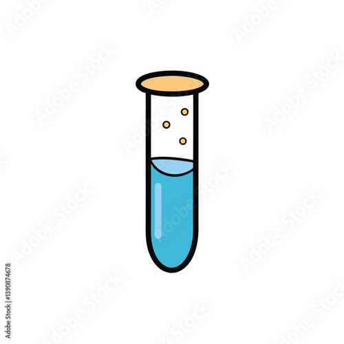 Test tube doodle on white background vector illustration