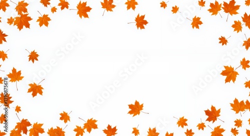 Wallpaper Mural Falling Maple Leaves Isolated on White Background for Seasonal Design Torontodigital.ca