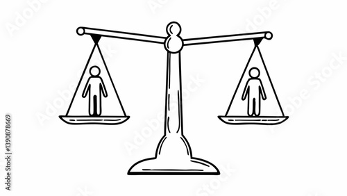Equality symbol representing balance between individuals  