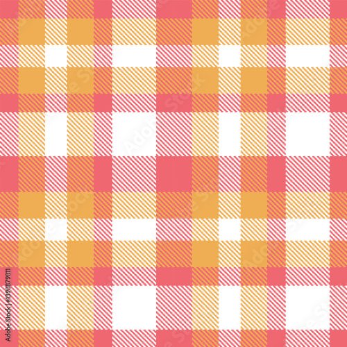 Cool salmon pink and Highland butterscotch Seamless Tartan Fabric Design