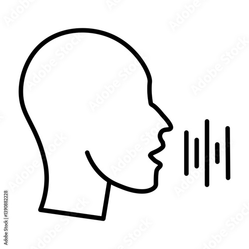 Speech Vector Line Icon Design
