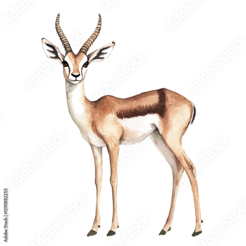 A watercolor painting of Gazelle, isolated on a white background. Gazelle vector

