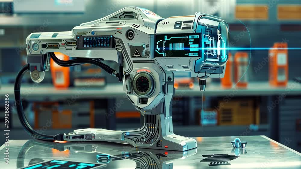 Intricate drawing of a barcode scanner in action, emphasizing technology Intricate drawing of a barcode scanner in action, emphasizing technology