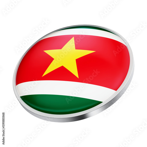 Free Download Suriname flag button on white background - GFXLoad