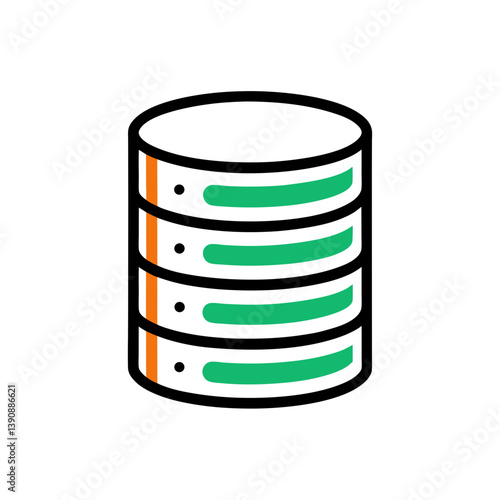database doodle vector on white background
