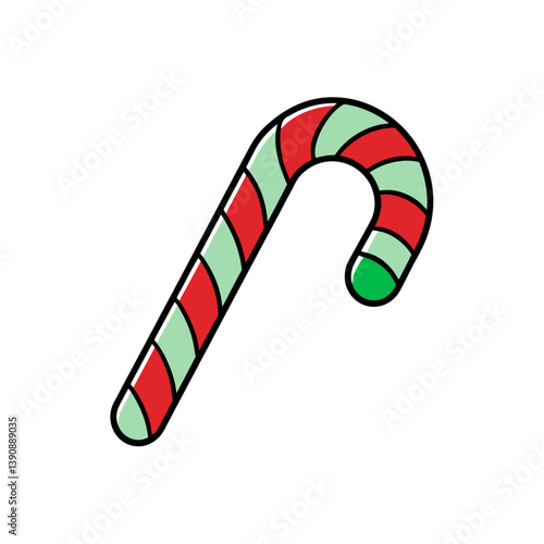 Candy Cane Doodle on White Background