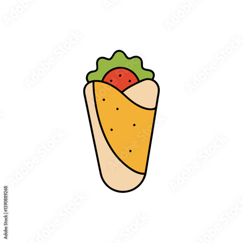 Burrito Wrap Doodle on White Canvas