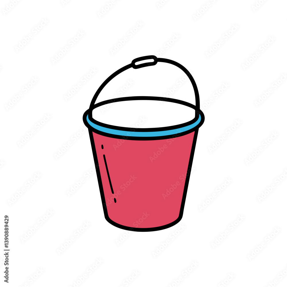 Bucket Doodle Vector on White Background Bucket Doodle Vector on White Background