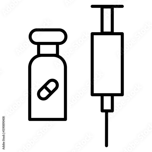 Steroids Vector Line Icon Design