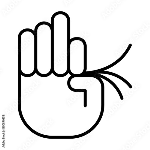 Trichotillomania Vector Line Icon Design