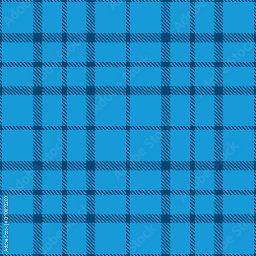 Smoky prussian blue and Warm water blue Seamless Tartan Fabric Design