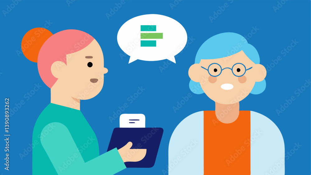 Elderly Person with Prescription An elderly individual receiving a prescription from a pharmacy worker looking concerned about how much it will cost with a thought bubble showing Elderly Person with Prescription An elderly individual receiving a prescription from a pharmacy worker looking concerned about how much it will cost with a thought bubble showing