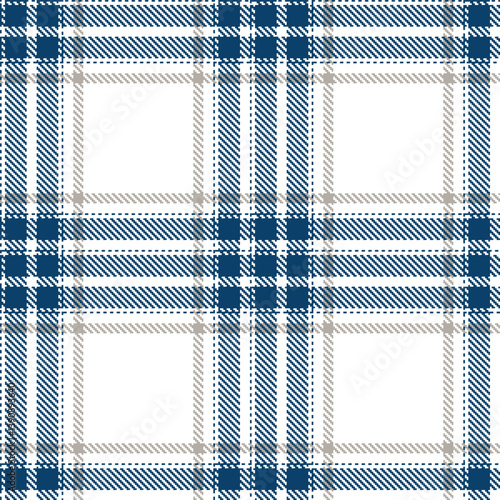 Dusty white and Cool prussian blue Seamless Tartan Fabric Design
