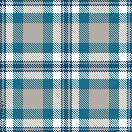 Vibrant prussian blue and Deep greyish Seamless Tartan Fabric Design