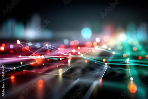 Abstract digital connections in vibrant colors representing data  