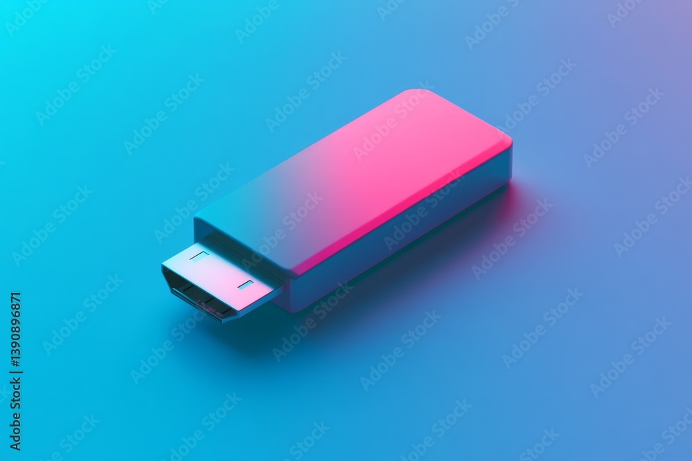Modern USB drive, vibrant gradient colors Modern USB drive, vibrant gradient colors