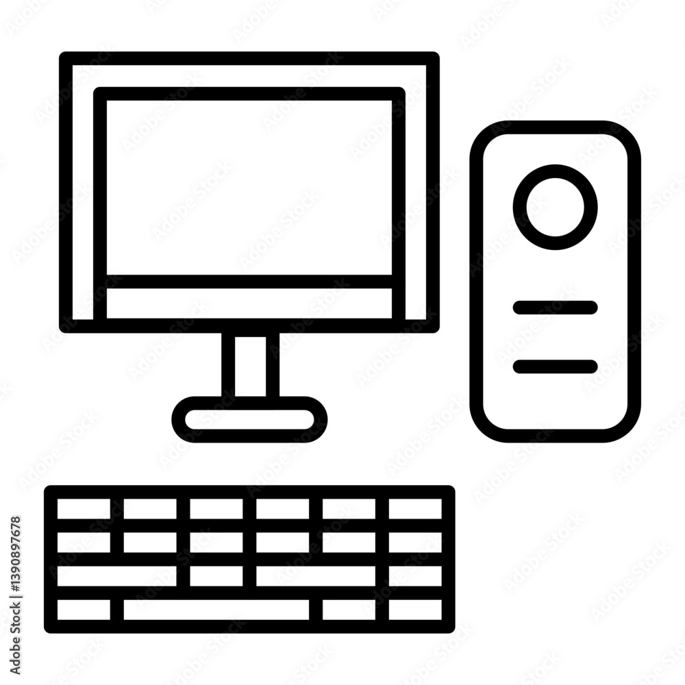 Vector Line Icon DesignDsktop Vector Line Icon Design