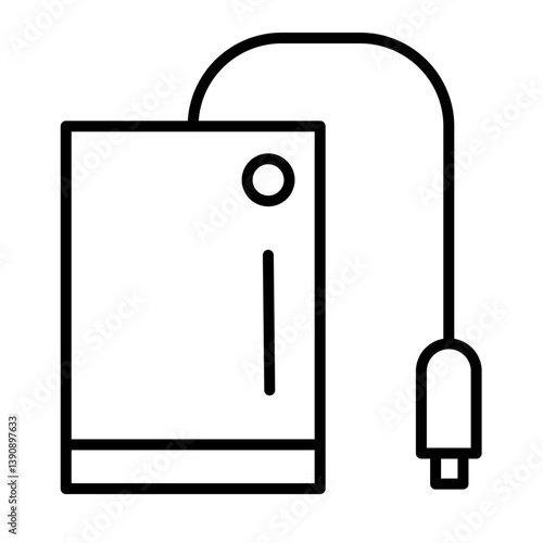 Hard Drive Vector Line Icon Design