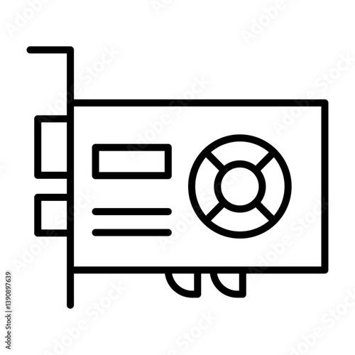Graphic Card Vector Line Icon Design